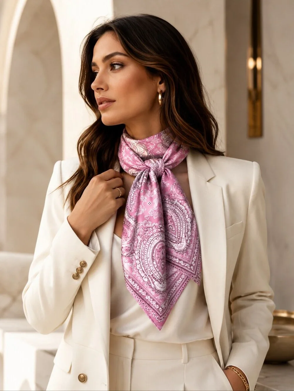 Pink Paisley Headscarf Bandana /Scarf Women Accessories